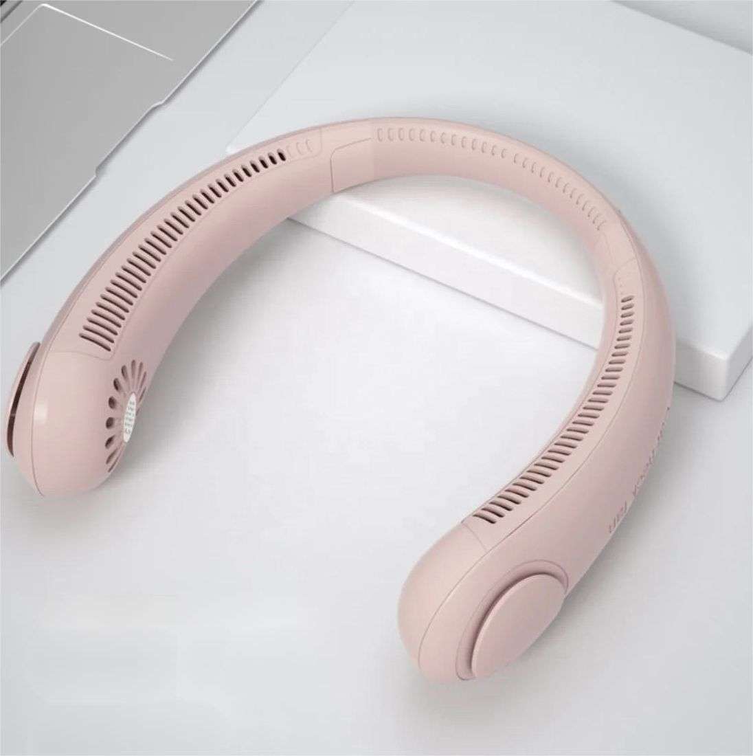 Mini Hanging Neck Fan,USB Rechargeable ,Air Cooler Portable Bladeless Fan - PINK