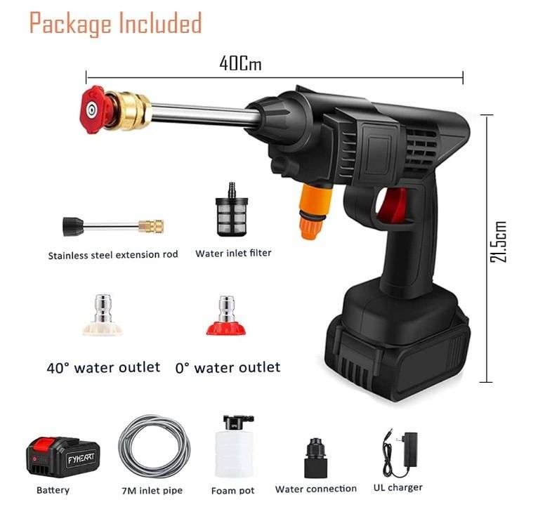 Cordless High-Pressure Power Washer: Versatile Cleaning Tool Gun