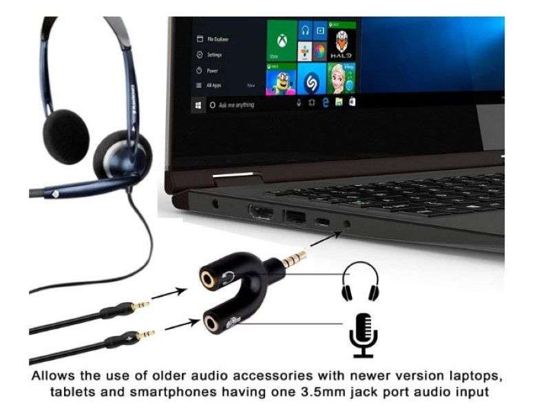 Headphone / Microphone 2 IN 1 Adaptor