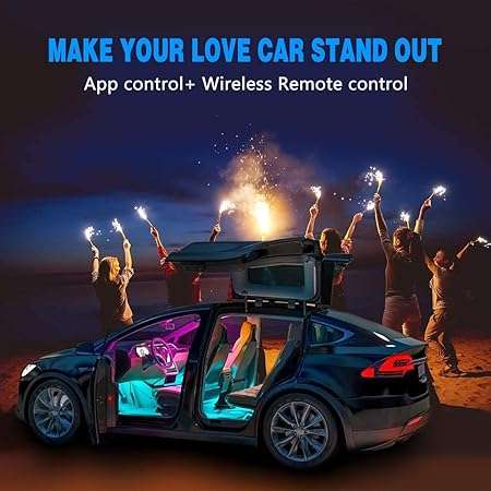 Car interior lights Atmosphere Bluetooth ambient lamp 64 colors (12v Cigarette Lighter Plug)
