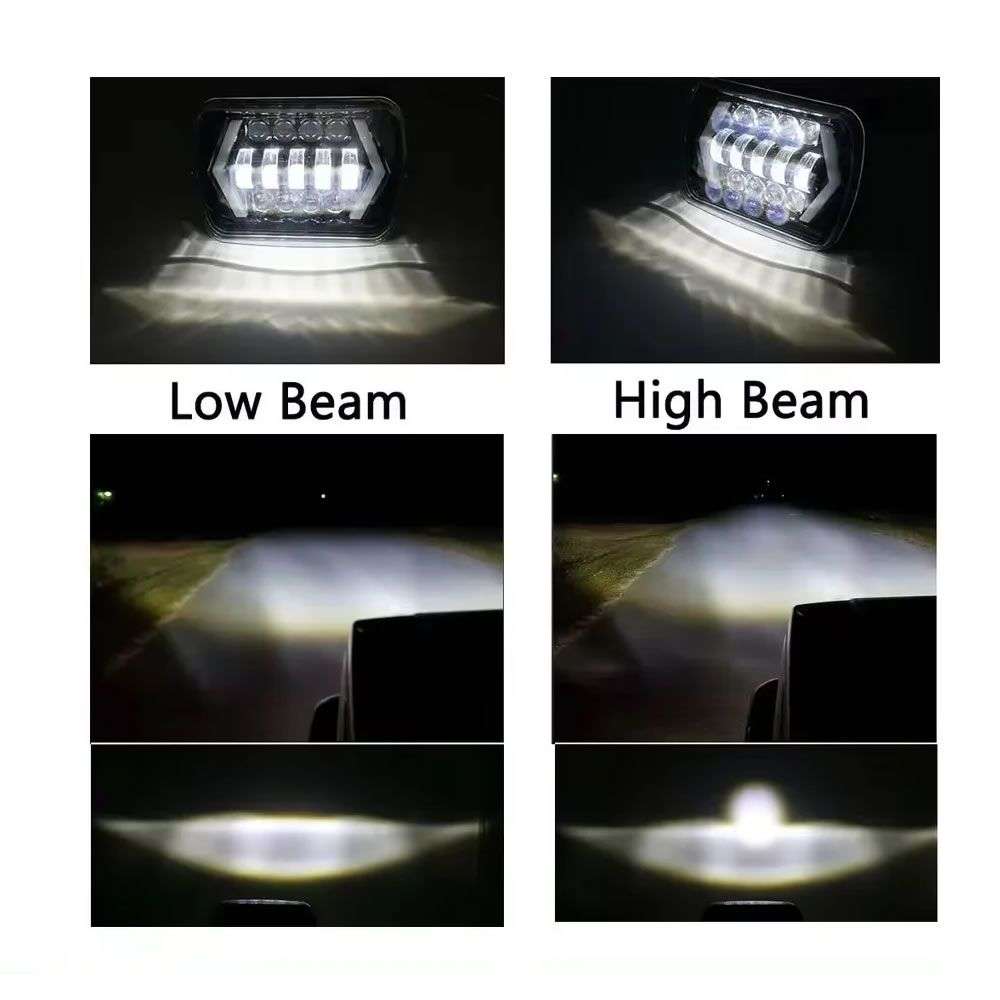 7Inch H4 Square Jeep Car LED Headlight - Pair