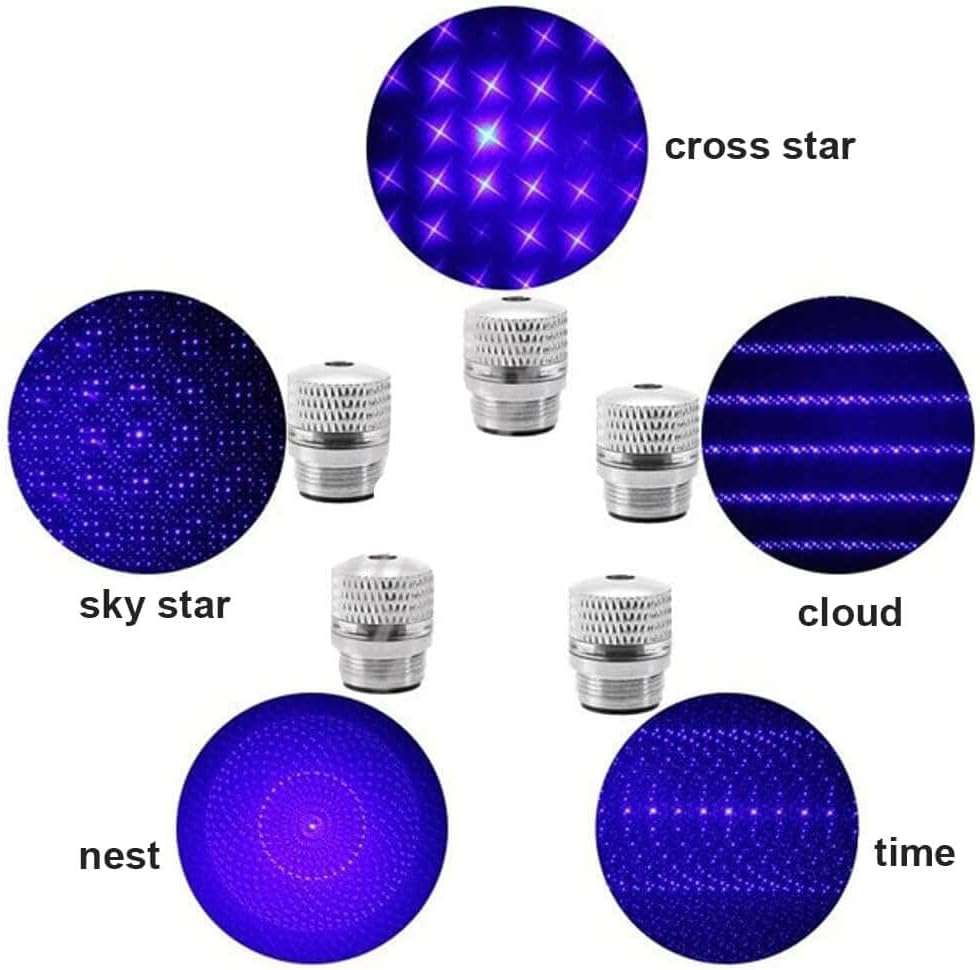 1500M High Power Blue Tactical Flashlight, LED Light, Battery Powered & Gift Carry Case