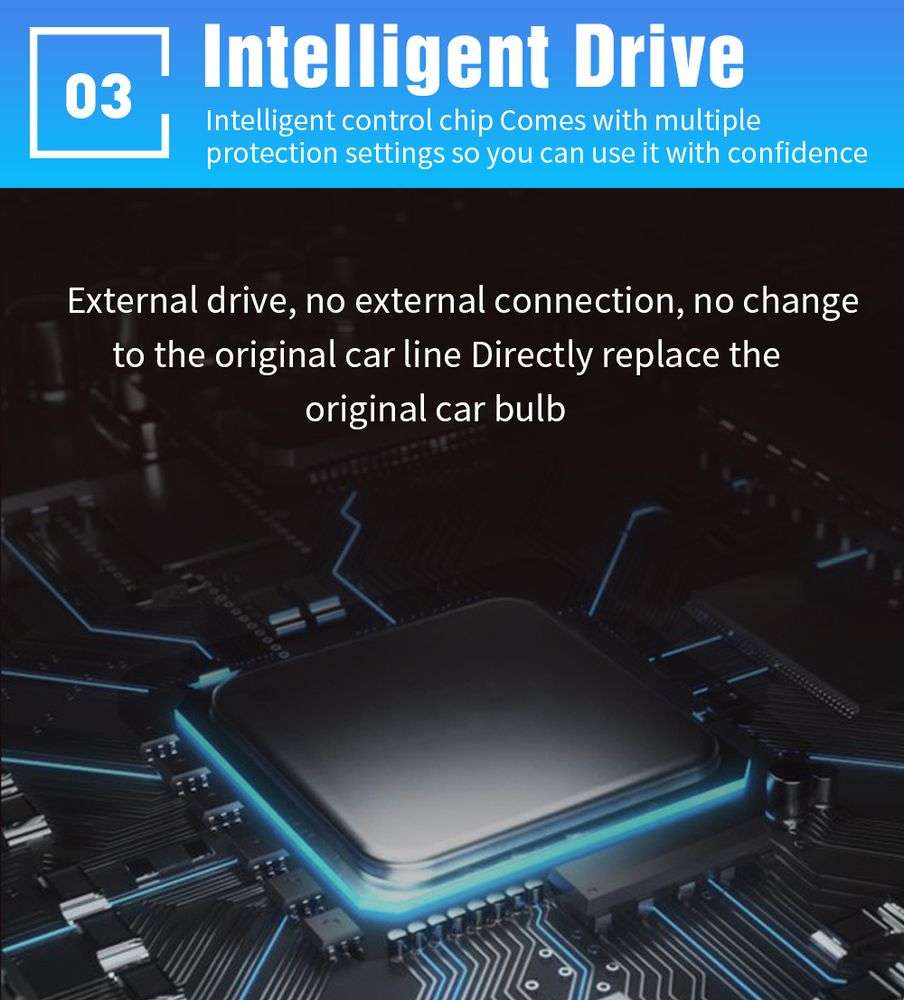 Pair Of 55W V3-H11 Car LED Headlight Bulb