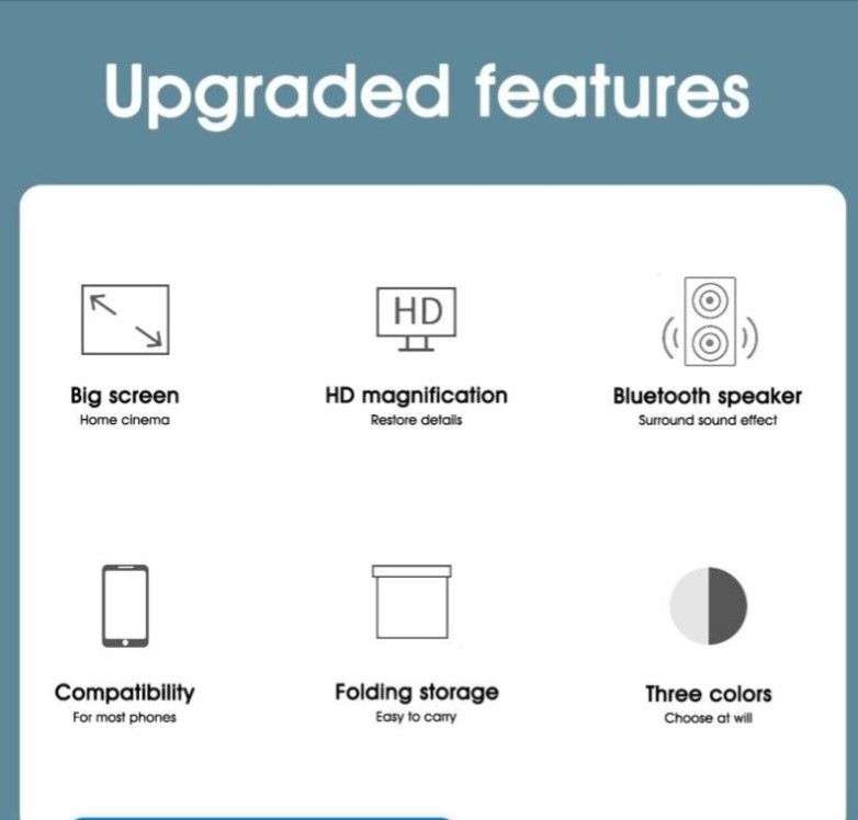 6D Portable Mobile Screen Amplifier F12 - White