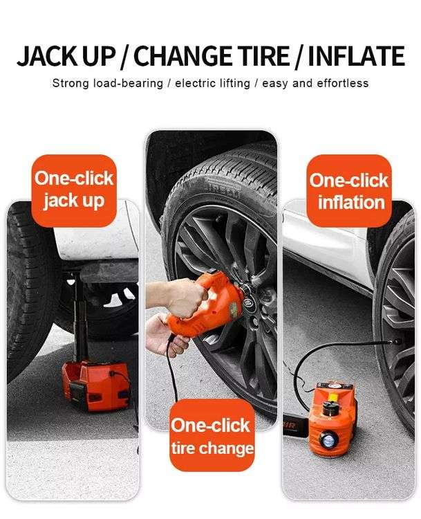 The Jack Buddy 12V Electric Floor Jack Set with Impact Wrench