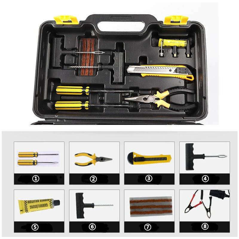 Heavy Duty 12 Volt - 85L - 2 Cylinder Air Compressor - Tool Kit & Carry Bag(NOT PUMPING AIR)Red Case
