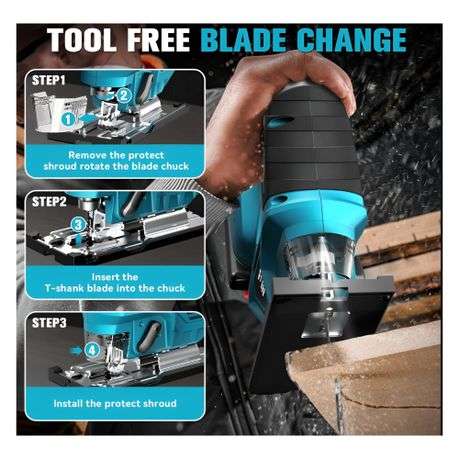 High Power Electric Cordless Handheld Jig Saw With Two Lithium Battery