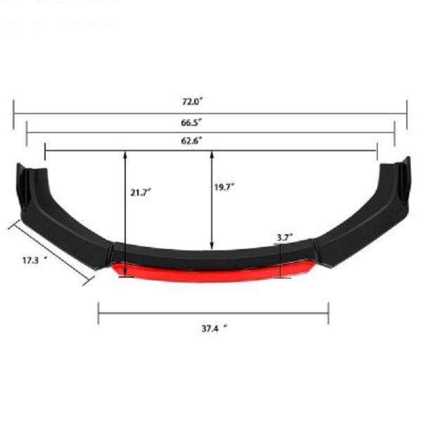Universal Car Front Bumper Lip Flat Under Panel Splitter Spoiler Diffuser