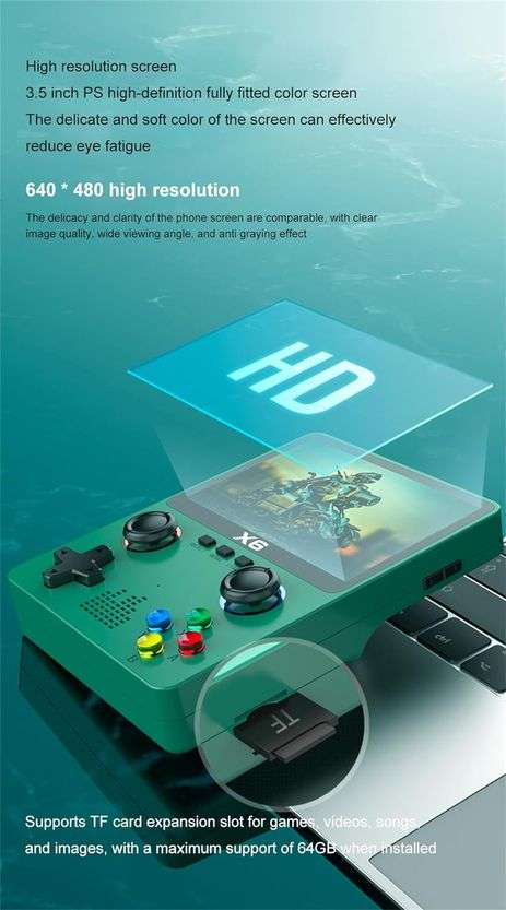 Retro Game Console Built-in 32GB 10000+ Classic Games- BLACK