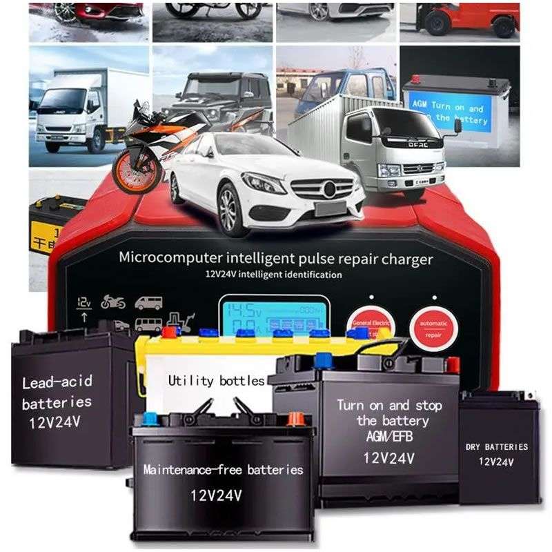 600W 12V/24V Heavy Duty Smart Car Battery Charger Pulse Repair Q-CD918