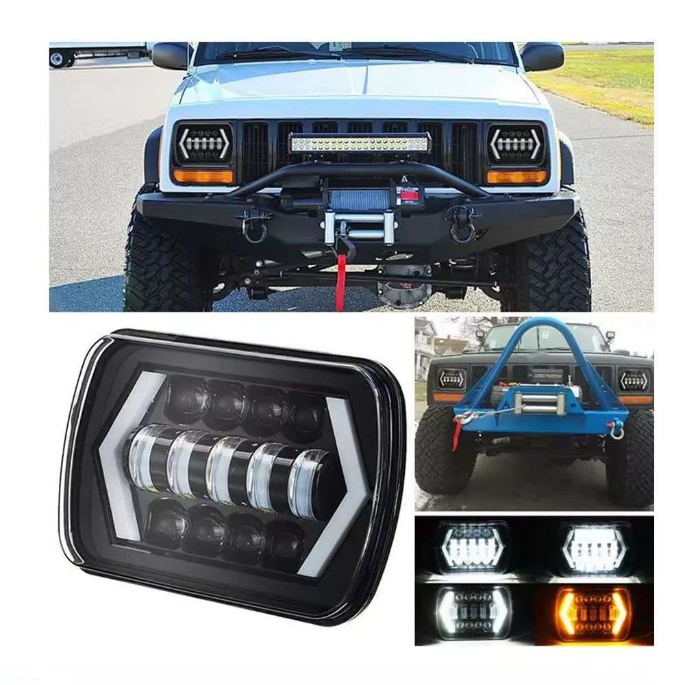 7Inch H4 Square Jeep Car LED Headlight - Pair
