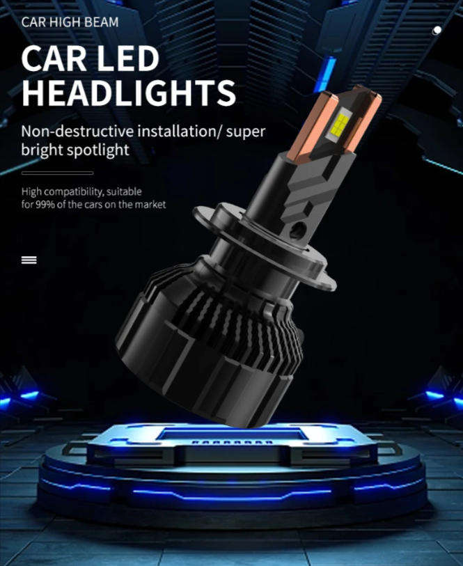 2Pcs Of 120W V18-H7 Automotive LED Headlight