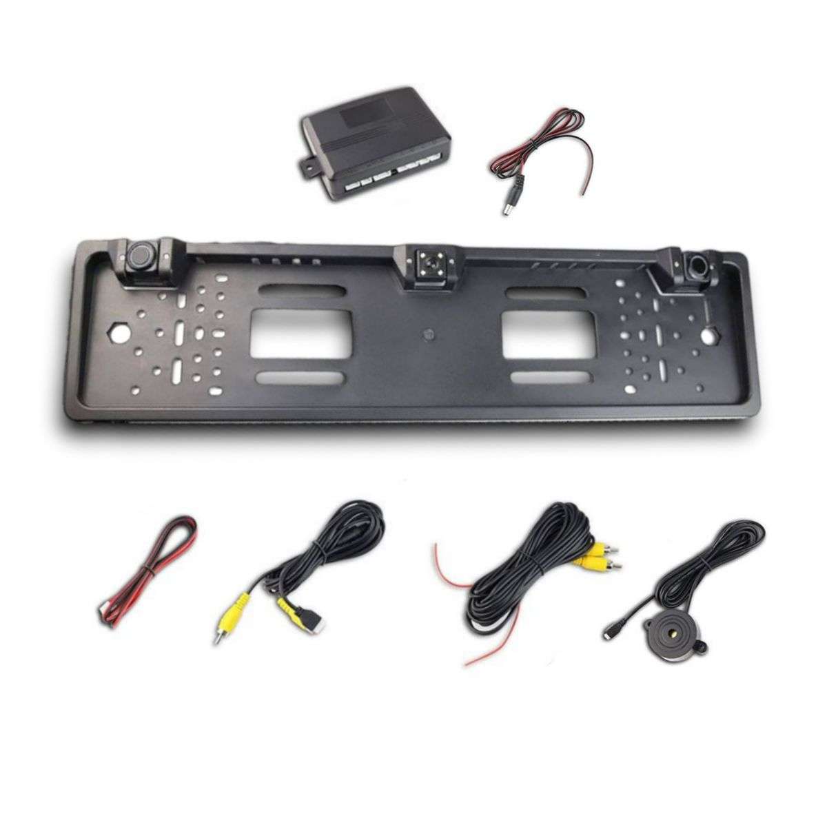 License Plate Holder With Reverse Camera, 2 Parking Sensors & Wiring Kit