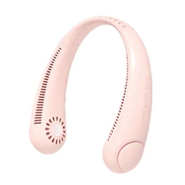 Mini Hanging Neck Fan,USB Rechargeable ,Air Cooler Portable Bladeless Fan - PINK