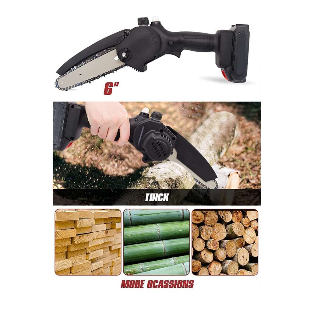 6" Rechargeable  Lithium Battery Electric Chain Saw