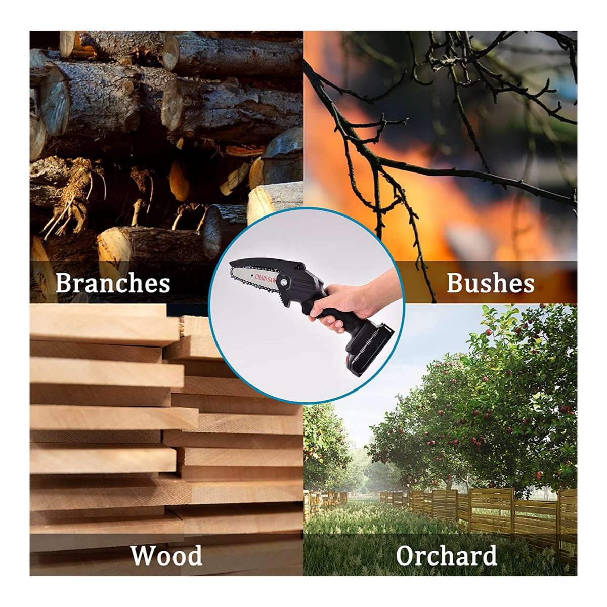 6" Rechargeable  Lithium Battery Electric Chain Saw