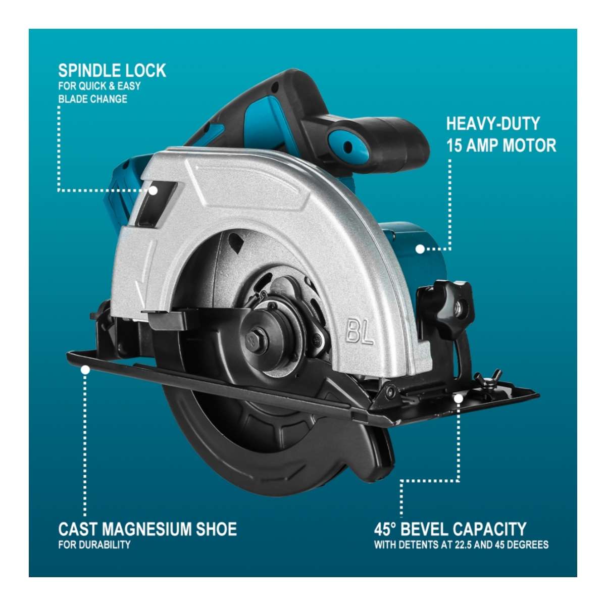 7-Inch Cordless Circular Saw With 2 x Batteries & CHARGER(NEW-MINOR BOX DAMAGE)