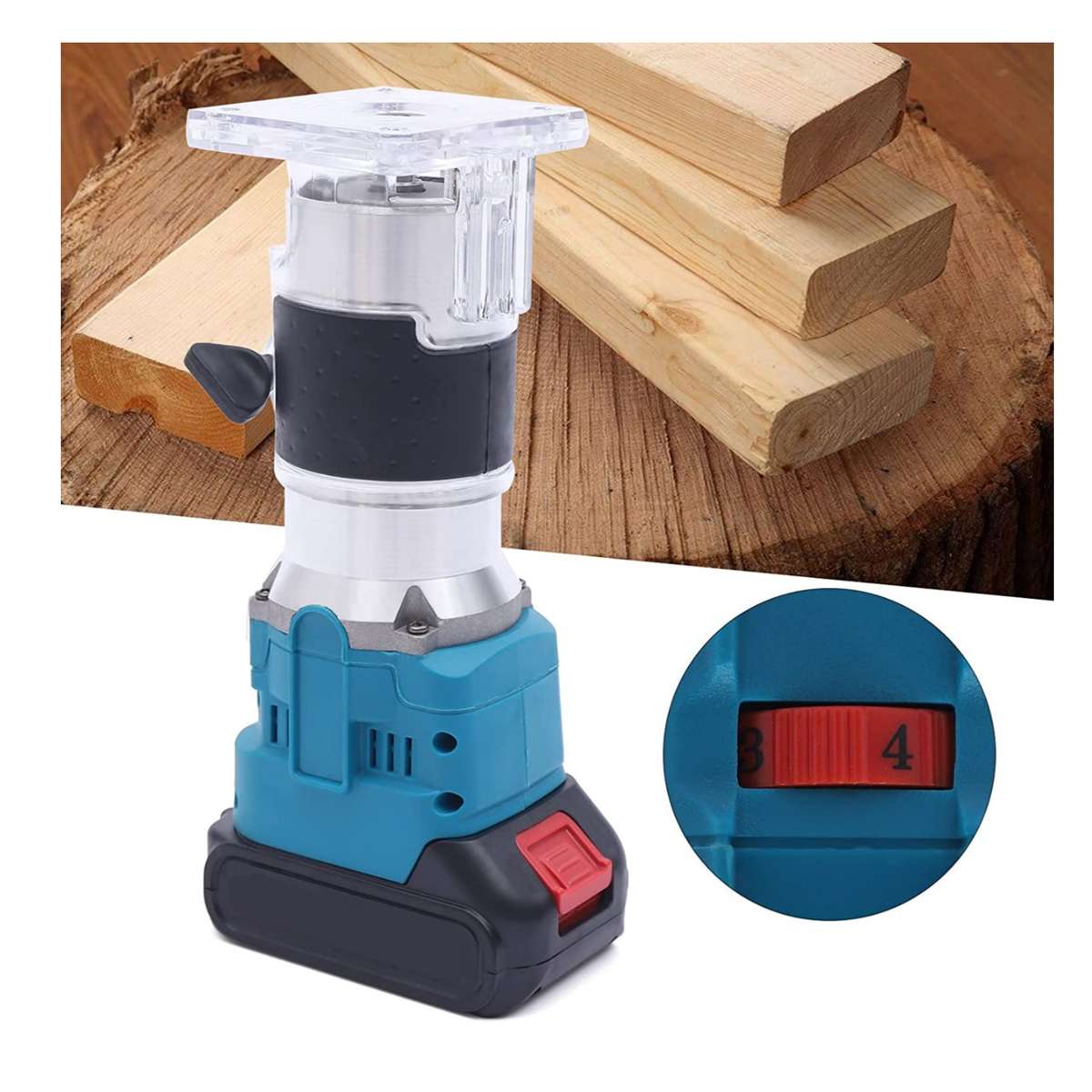 Cordless Rechargeable Woodworking & Drywall Trimmer with Batteries Charger