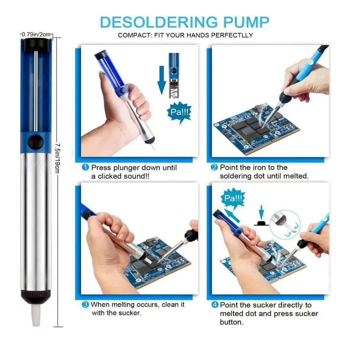 60w Adjustable Temperature Electric Soldering Iron Kit Repair Tool & Gloves Included