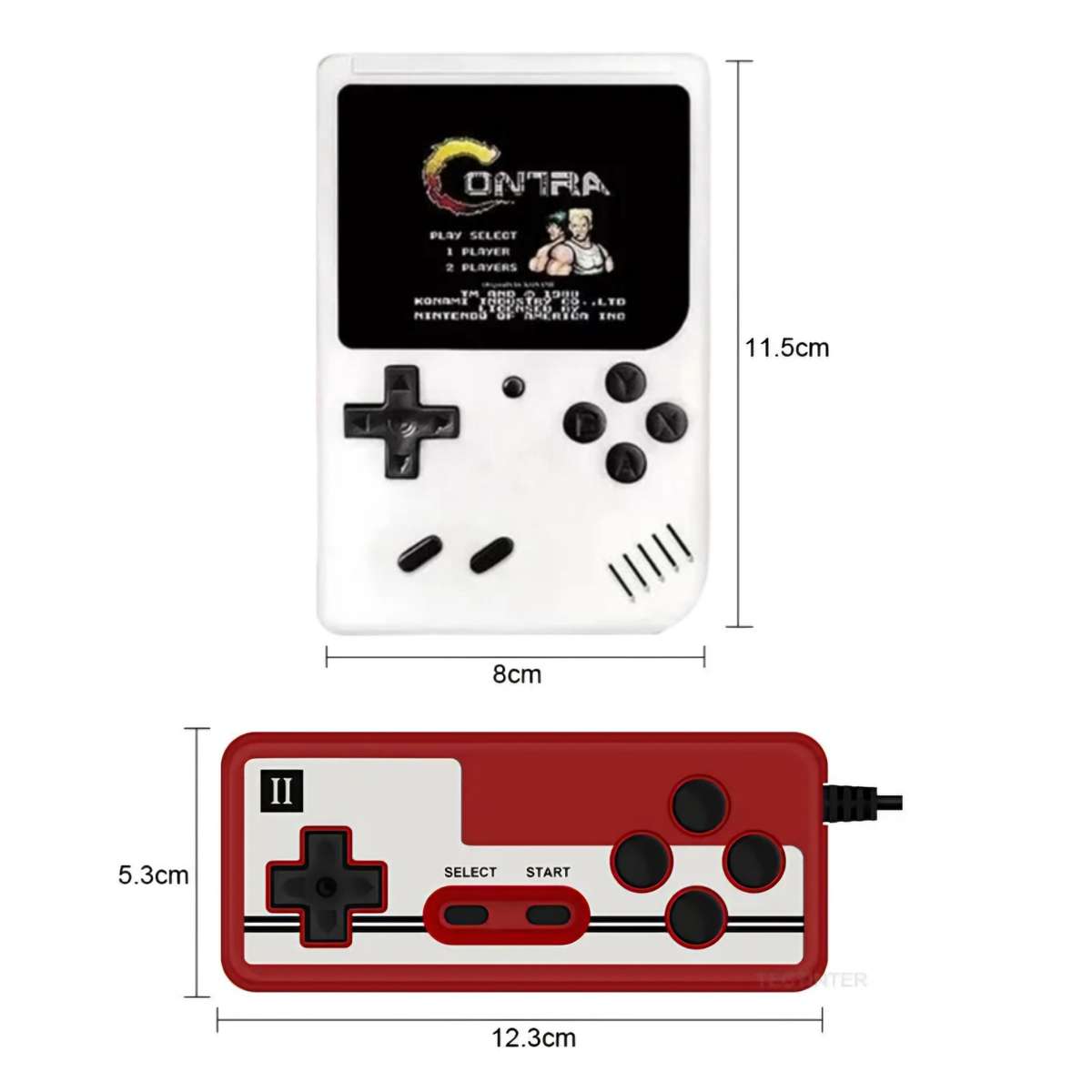 Retro 400-In-1 Game Console With Charger, Battery & Controller For 2 Player - White