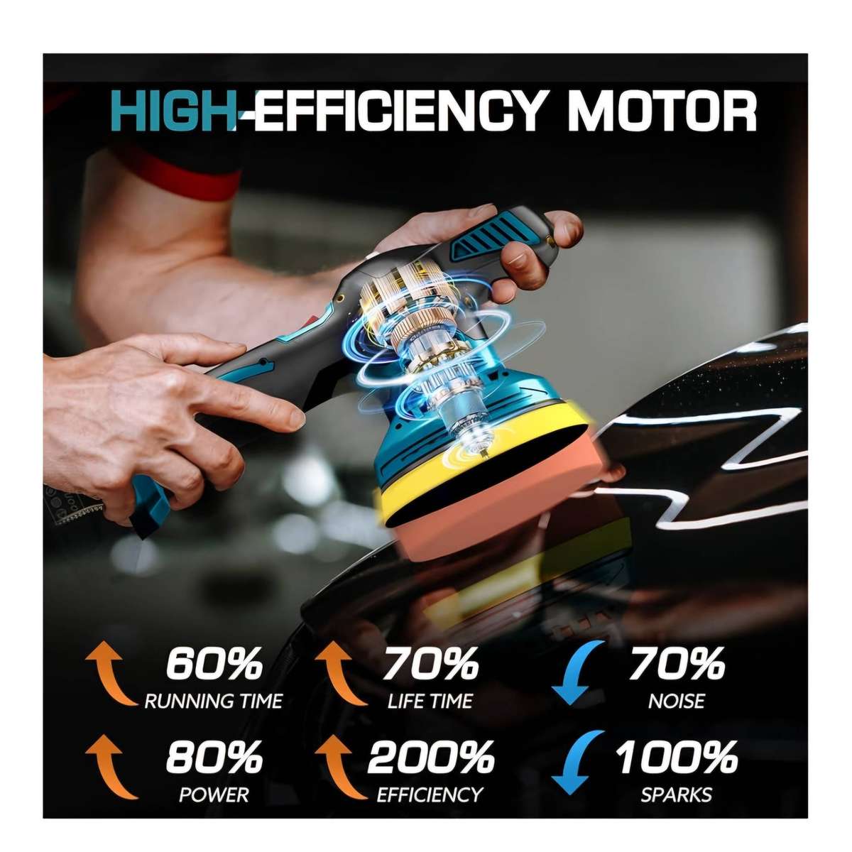 12V Electric Car Polisher Machine with Polishing Pads