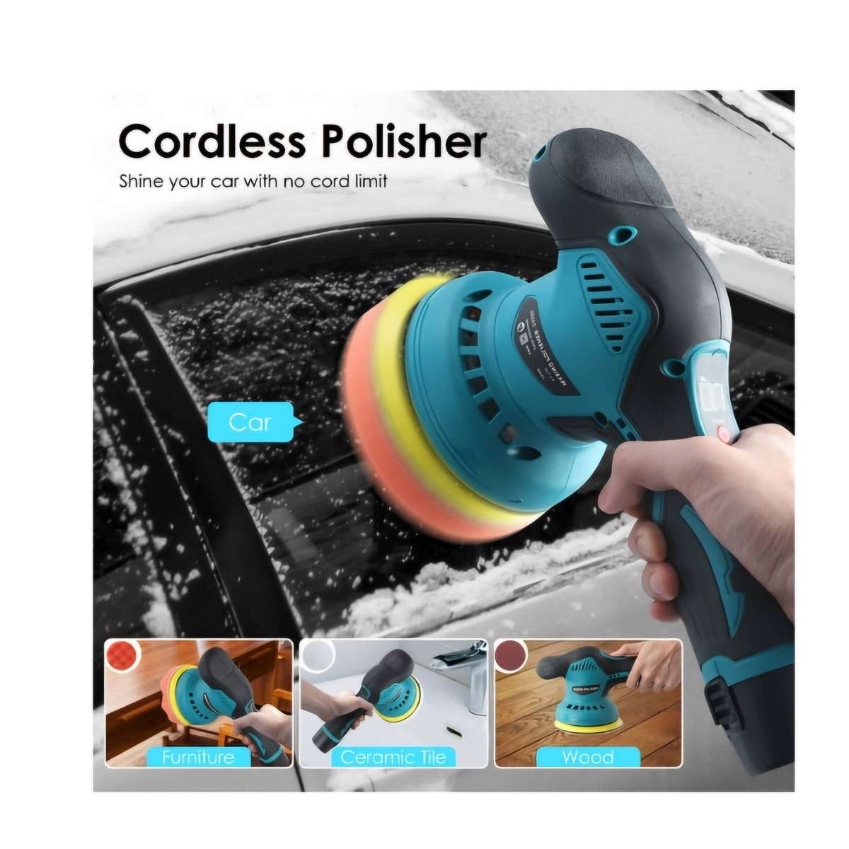 12V Electric Car Polisher Machine with Polishing Pads