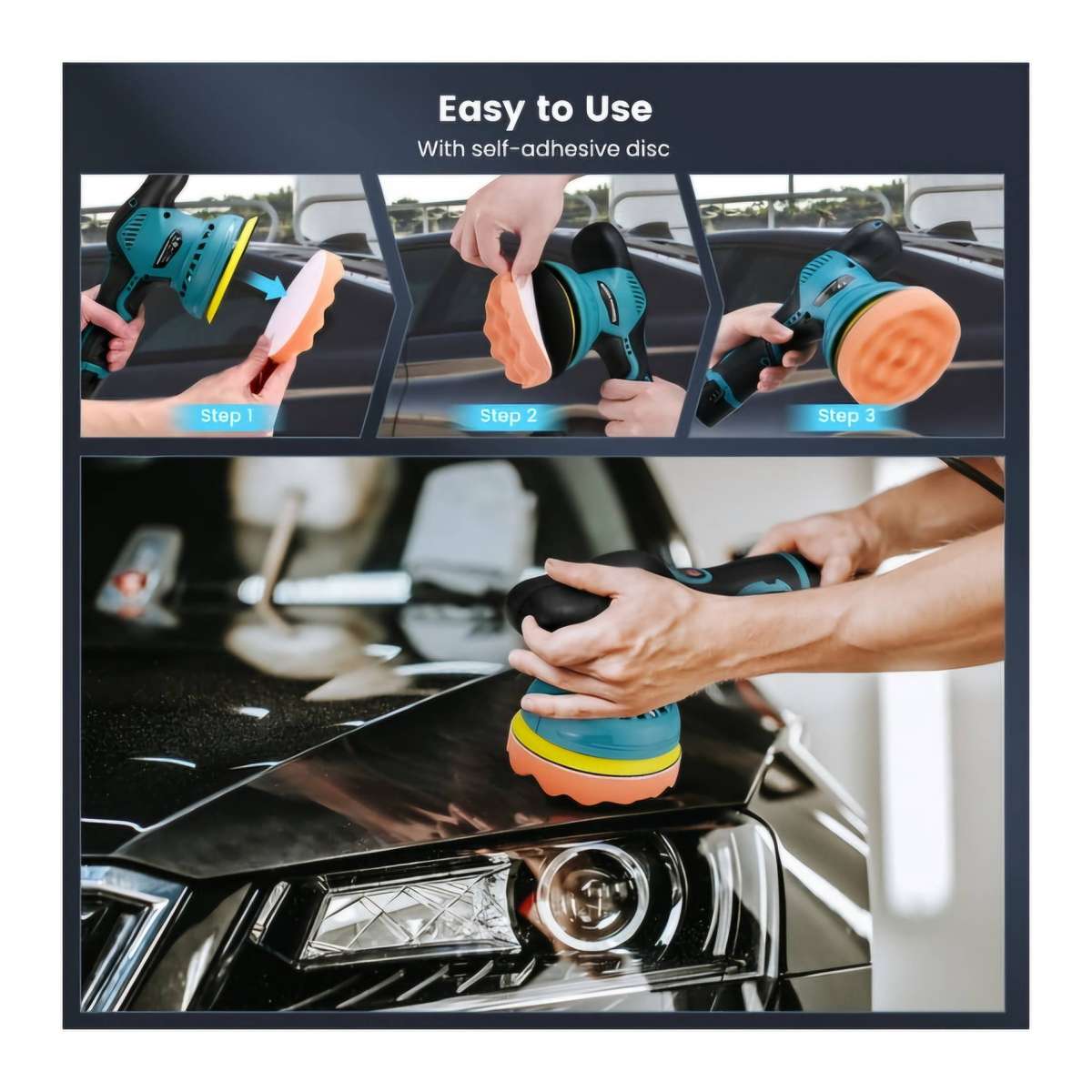 12V Electric Car Polisher Machine with Polishing Pads