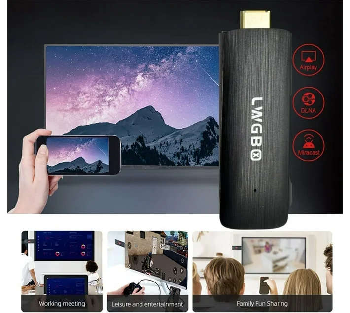 LWGB 4K HD TV STICK Smart Android Box Easy To Use Plug & Play android Remote Controller (Black)