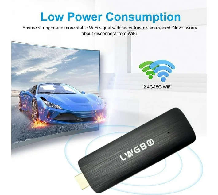 LWGB 4K HD TV STICK Smart Android Box Easy To Use Plug & Play android Remote Controller (Black)