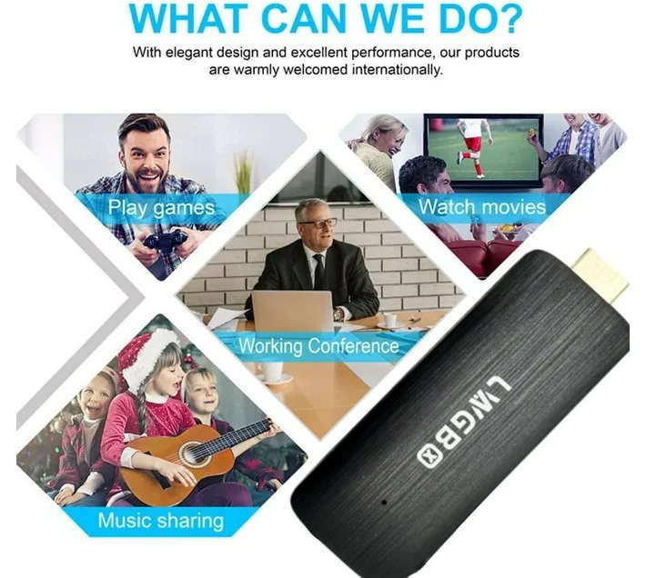 LWGB 4K HD TV STICK Smart Android Box Easy To Use Plug & Play android Remote Controller (Black)