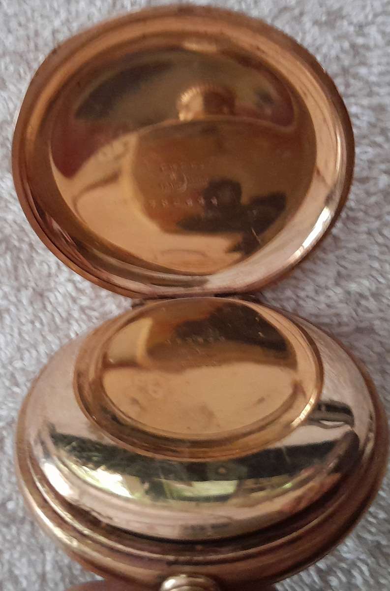 Elgin 1918 full hunter gold plated pocket watch