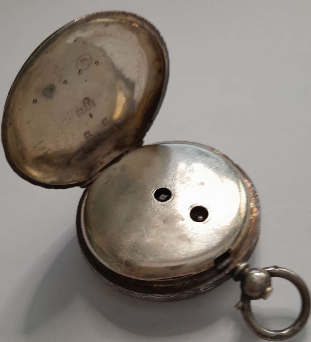 Vintage silver casing decorative and ornate swiss made pocket watch