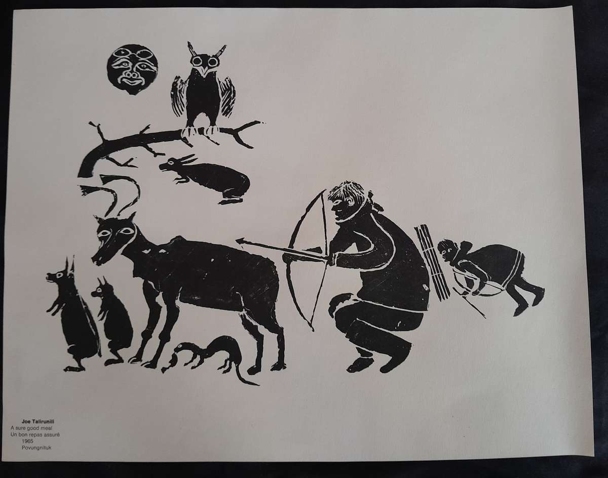 Joe Talirunili Inuit printmaker set of four