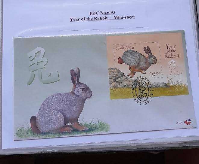 RSA FDC No 6.93 Year of the Rabbit Mini-sheet
