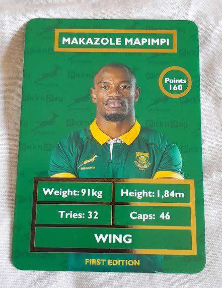 Pick n Pay Springbok Rugby Card Makazole Mapimpi