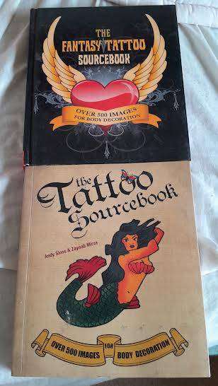 The Fantasy Tattoo Sourcebook & The Tattoo Sourcebook-Andy Sloss and Zaynab Mirza 2 books for 1 bid