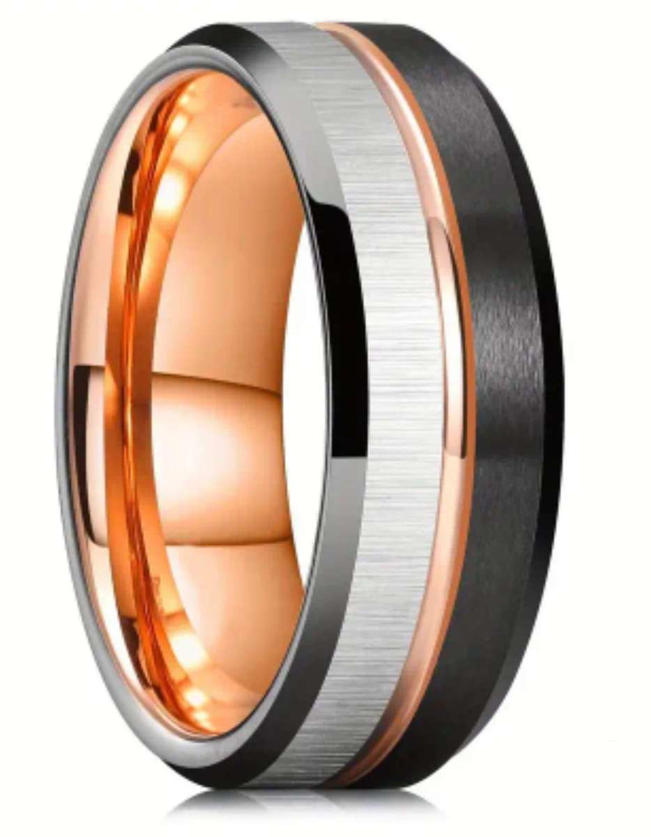 Titanium Three-Tone Men's Ring Size Y