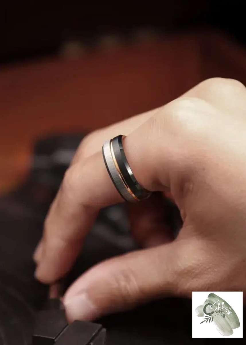 Titanium Three-Tone Men's Ring Size Y