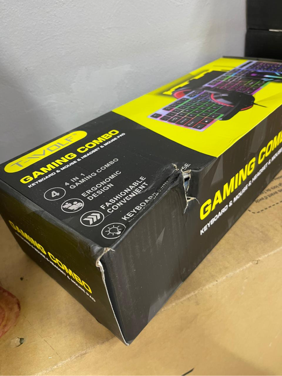 T-WOLF TF240 4 IN 1 Gaming Combo With RGB ( Wired Keyboard + Mouse + Mouse Pad + Stereo Headphones)