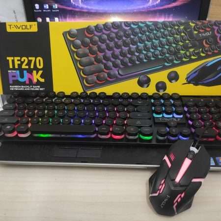 T-WOLF TF270 Colourful Backlit Keyboard and Mouse Combo