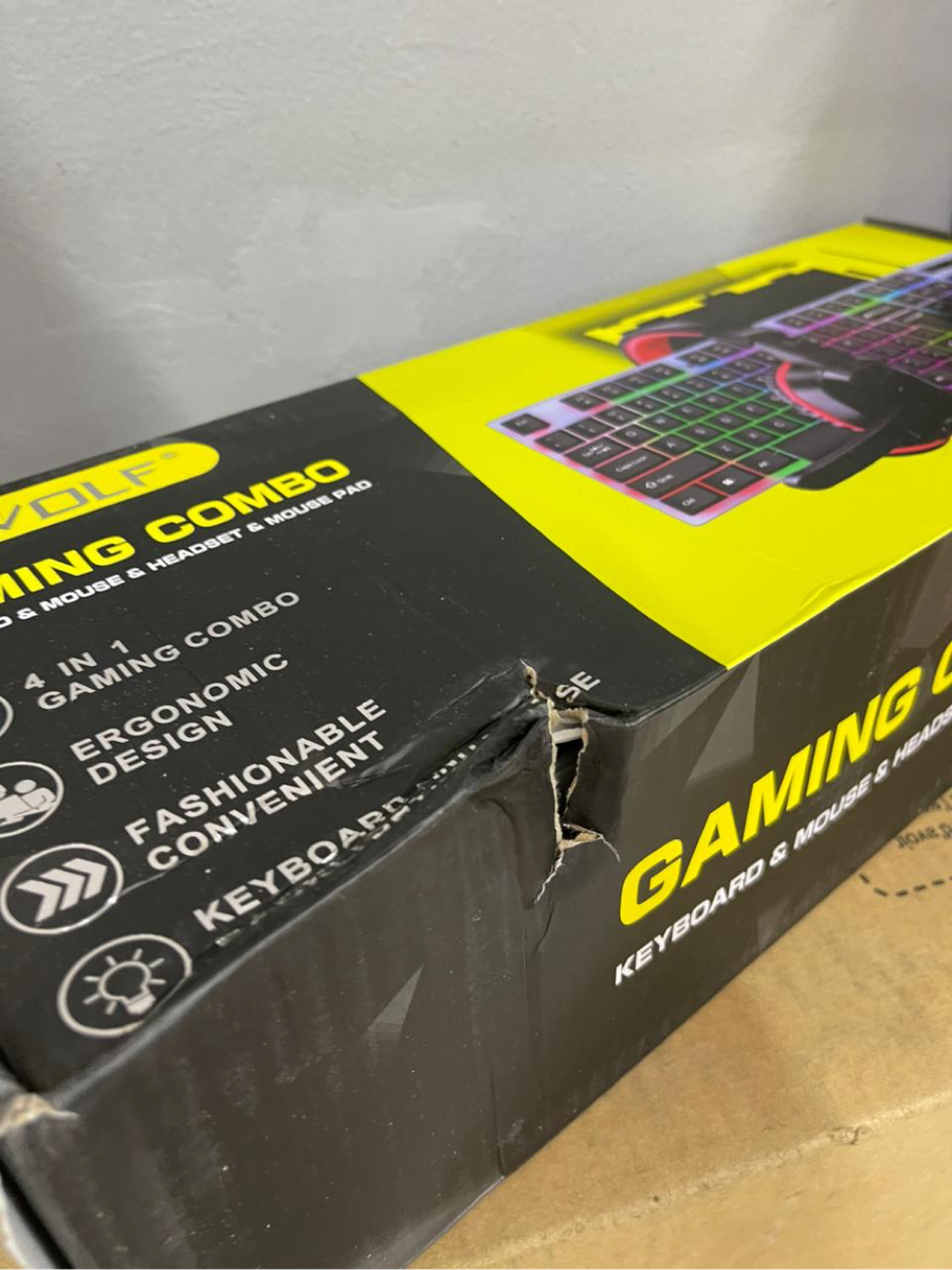 T-WOLF TF240 4 IN 1 Gaming Combo With RGB ( Wired Keyboard + Mouse + Mouse Pad + Stereo Headphones)