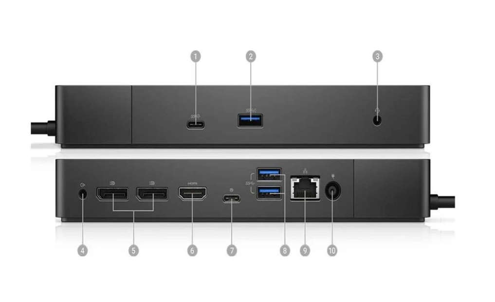 DELL K20A - DELL WD19 - PRE-OWNED DOCKING STATION w/ 130w Original Dell Power Adaptor