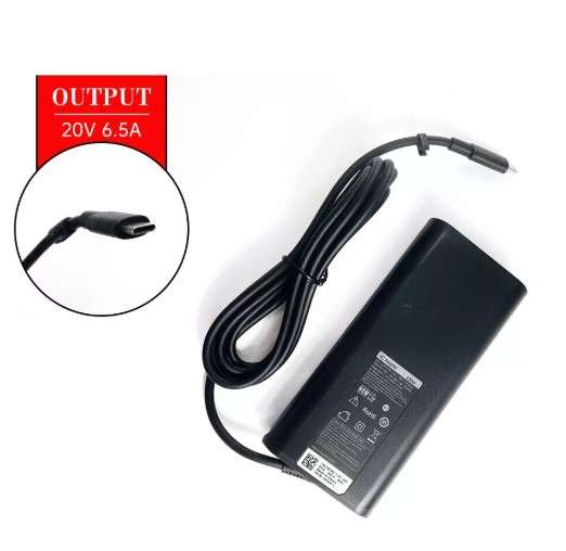 Dell 130W Original USB-C/Type C Charger for Dell Laptops with SA Power Cord