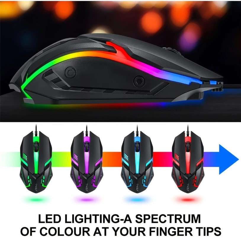 T-WOLF TF800 4 IN 1 Gaming Combo With RGB ( Wired Keyboard + Mouse + Mouse Pad + Stereo Headphones)