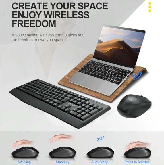 T-Wolf Wireless Keyboard and Mouse Combo TF-100