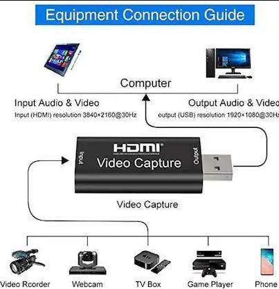 HDMI to USB Video Capture Card | 4K Input | 1080p Output | Live Streaming | Plug & Play