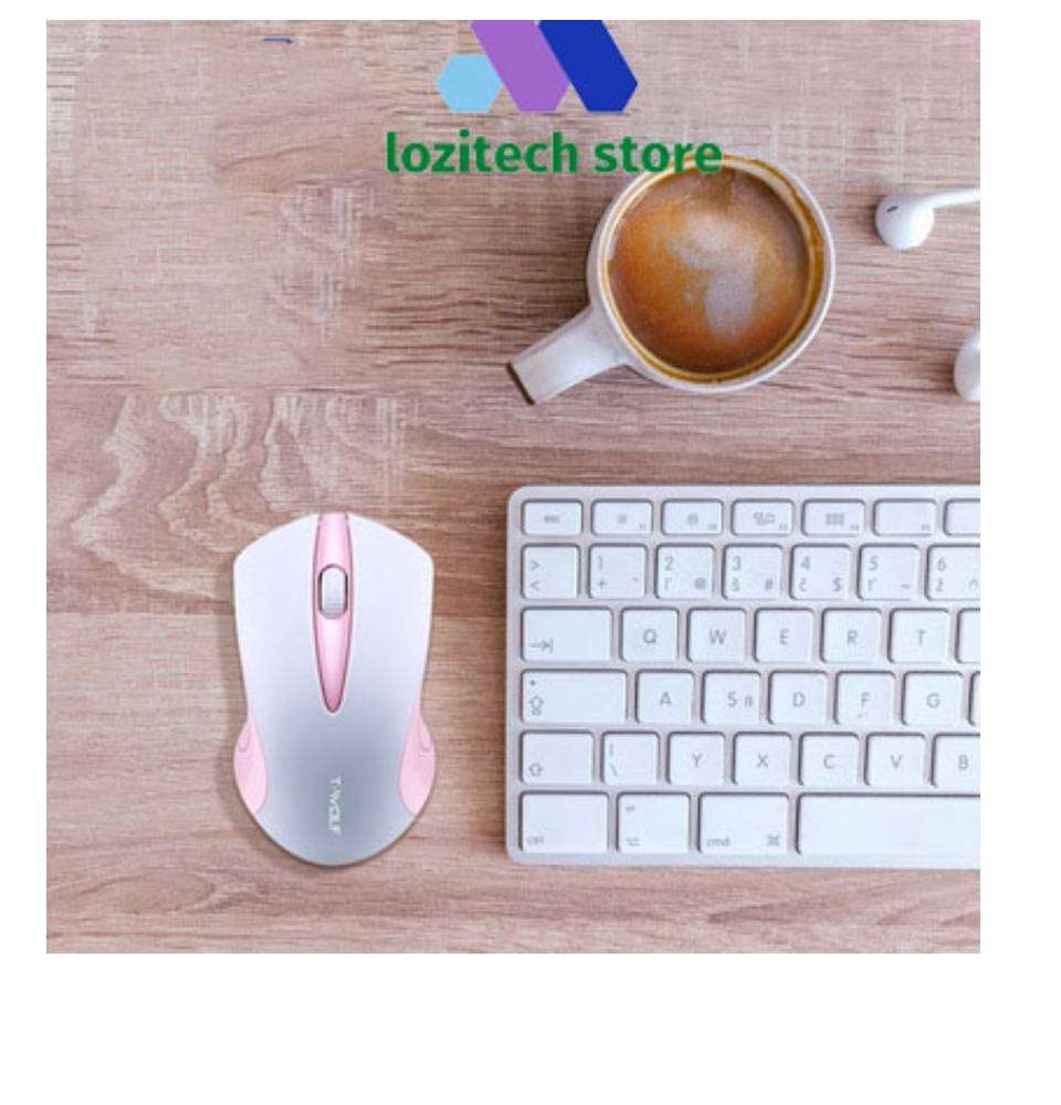T-WOLF Q2 Wireless Mouse  Silent  Lightweight  2.4GHz Precision | Pink/White