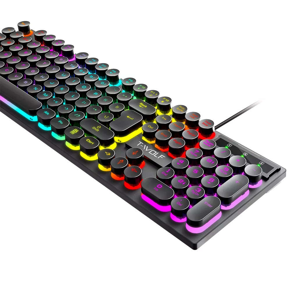 T-WOLF TF270 Colourful Backlit Keyboard and Mouse Combo