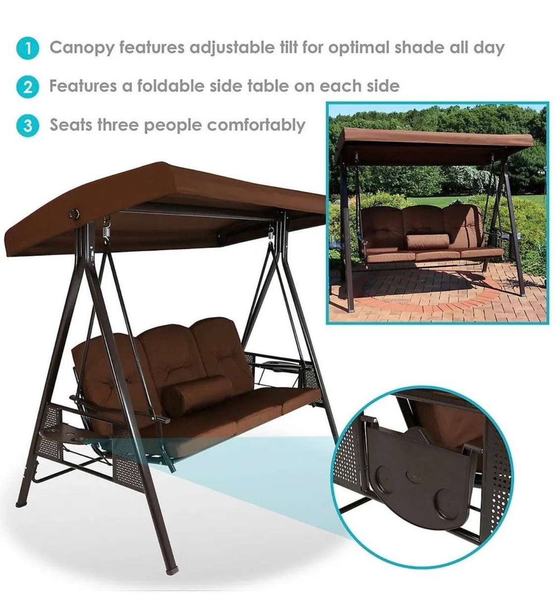 Prestige Home 3-Seater Outdoor Swing
