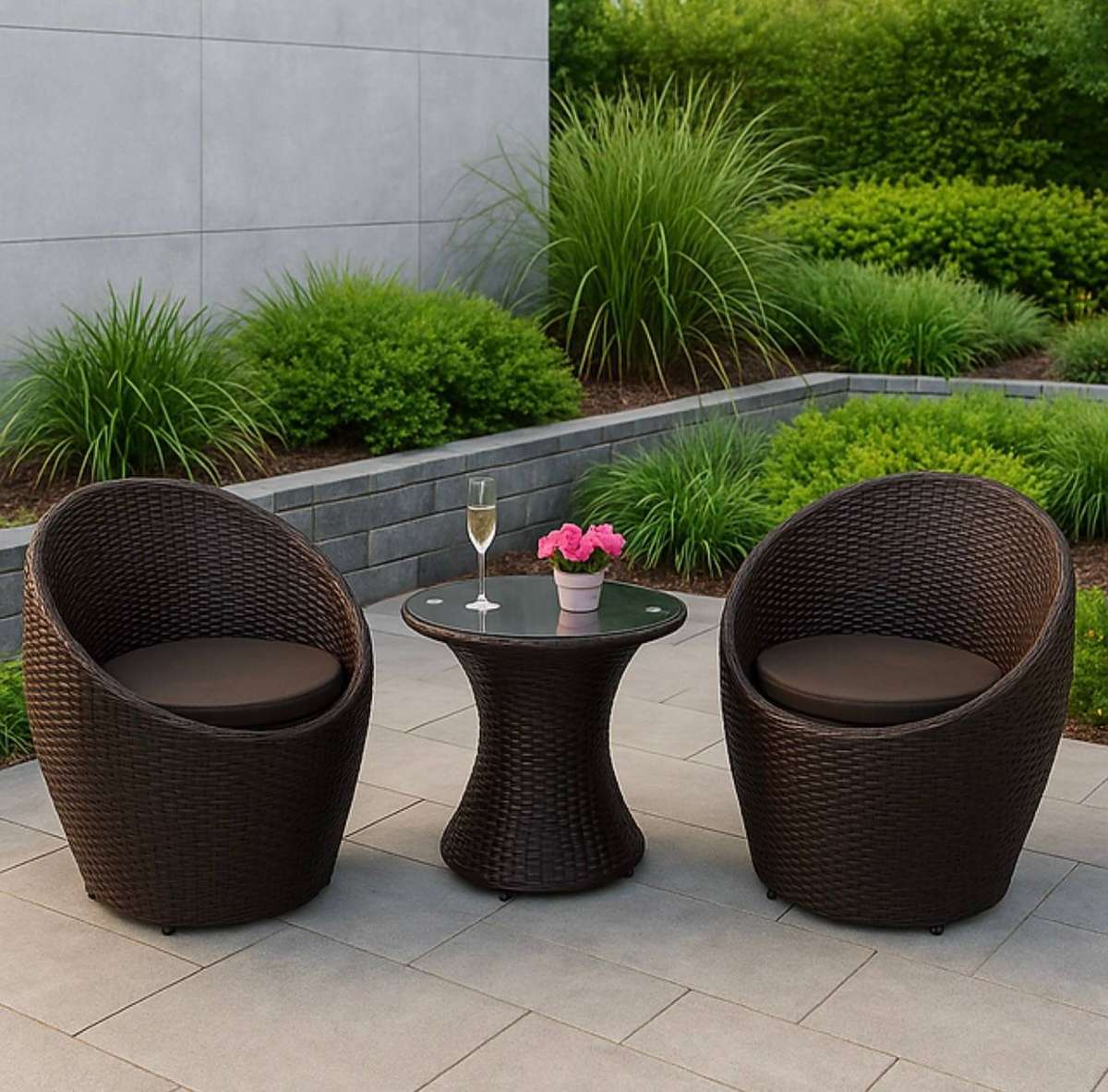 Prestige Home - Patio Cocktail Set (Brown 3pcs)